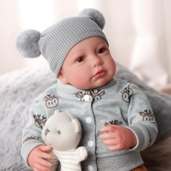 🆕Kids Realistic Reborn Baby Boy 20 Inch Newborn with Soft Cloth Body Baby Doll - Picture 7 of 9